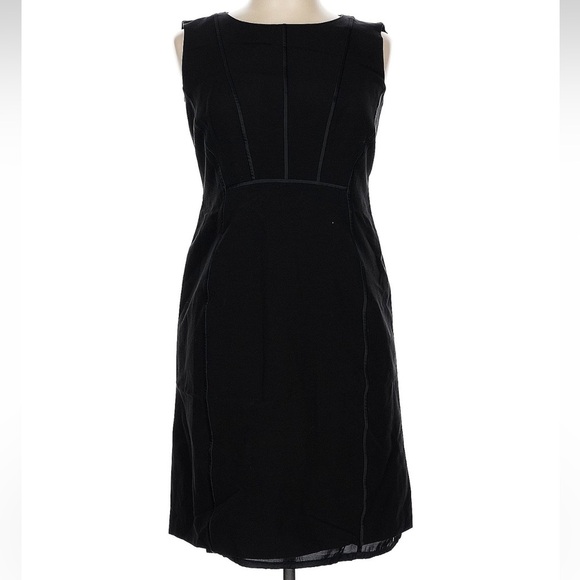 Lafayette 148 New York Black Sleeveless Midi Dress Cocktail Size 10 Med - Picture 1 of 7
